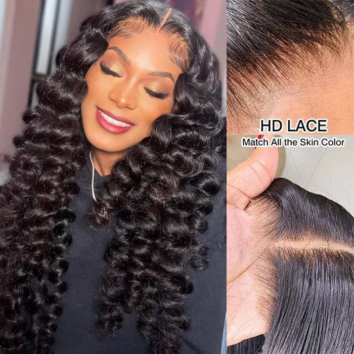 Small Wand Curl Glueless Wig Versatile 8x5 Closure HD Lace Pre Plucked & Bleached Ready to Go