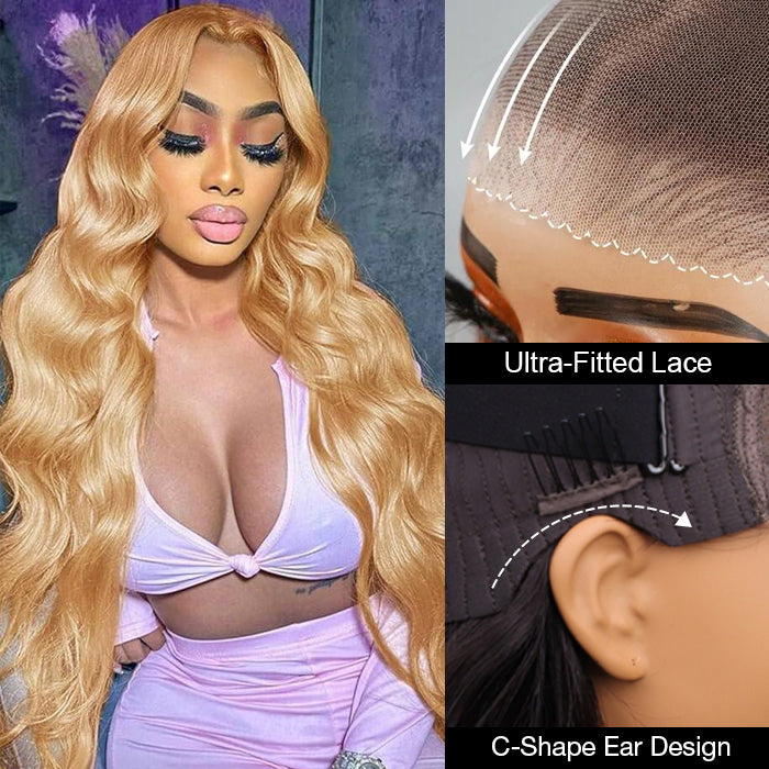 #27 Honey Blonde Straight/Body Wave Upgrade 8x5 Pre Cut HD Lace Ready & Go Glueless Human Hair Wigs