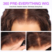 Glueless Invisi-String Snug Fit 360 HD Lace Frontal #4 Chocolate Brown Deep Wave Put on & Go Wigs