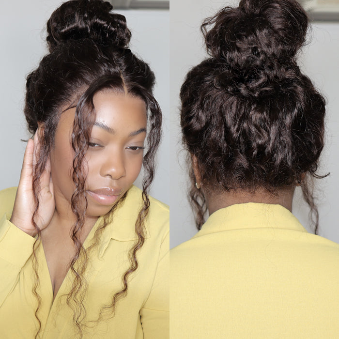 Glueless Invisi-String Snug Fit 360 HD Lace Frontal #4 Chocolate Brown Deep Wave Put on & Go Wigs