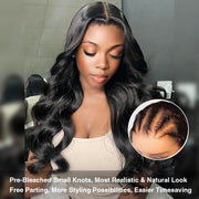 Beginner Friendly Glueless Body Wave 8x5 Ready Go Wig Pre Bleached Small Knots HD Lace Wig