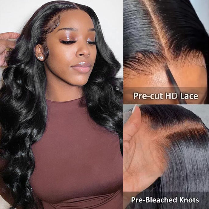 [2Wigs 220%] 24 Inch Versatile 8x5 Pre Cut Lace Glueless Wig Pre Plucked & Bleached Ready to Go
