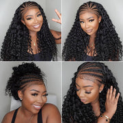 Glueless 13x6 Full Lace Front Wig Curly Hair Invisible HD Lace Human Hair Wigs with Pre Bleached Knots Plucked Hairline