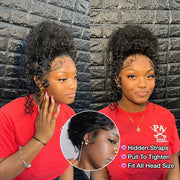 Upgrade Hidden-Strap Snug Fit 360 HD Lace Frontal Curly Glueless Human Hair Wig