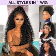 Deep Wave Snug Fit 360 Lace Frontal Wig 100 Human Hair Wigs For Women Pre Bleached Knots