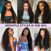 Deep Wave 5x5 HD Transparent Lace Closure Wigs Glueless Human Hair Wig With Bleached Knots