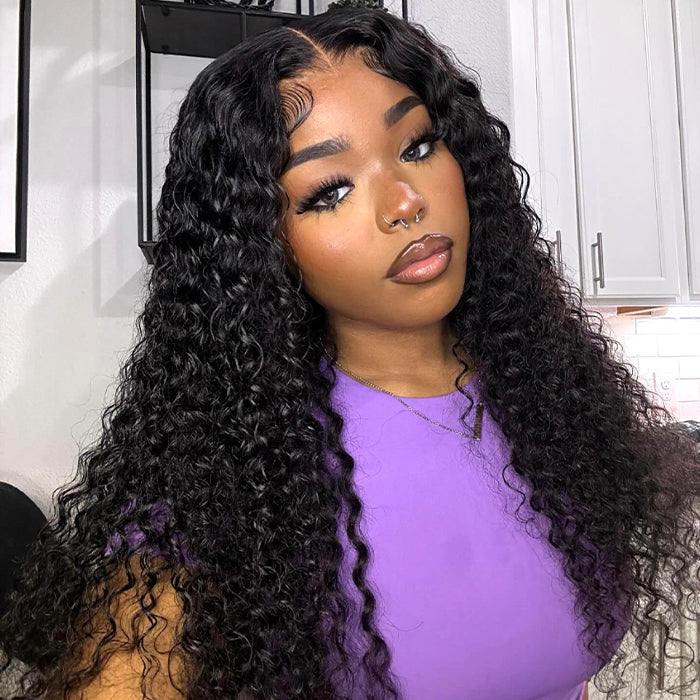 Deep Wave 4x4 HD Lace Closure Wig Pre Cut & Plucked & Bleached Put on go® Glueless Wig Beginner Friendly