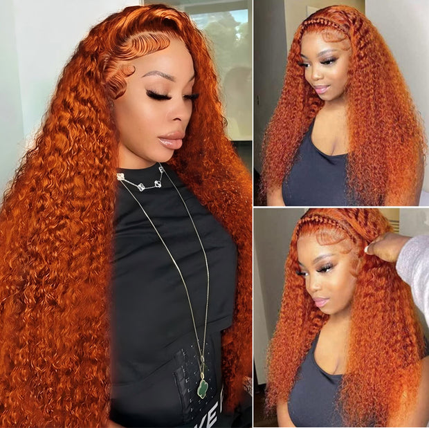 Orange Ginger 13X6 Full Lace Front Human Hair Wigs With Baby Hair Lace Wigs for Women