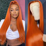 Orange Ginger 13X6 Full Lace Front Human Hair Wigs With Baby Hair Lace Wigs for Women