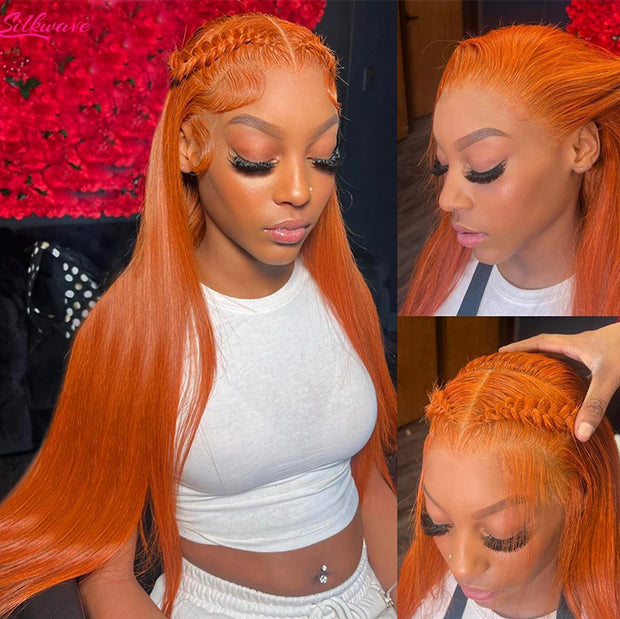 Orange Ginger 13X6 Full Lace Front Human Hair Wigs With Baby Hair Lace Wigs for Women