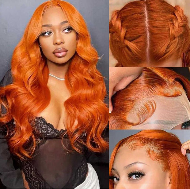 Orange Ginger 13X6 Full Lace Front Human Hair Wigs With Baby Hair Lace Wigs for Women