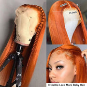 Orange Ginger 13X6 Full Lace Front Human Hair Wigs With Baby Hair Lace Wigs for Women