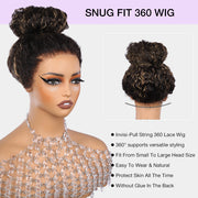 4C Curly Edges Hairline Glueless Curly Lace Front Human Hair Wig With Super Natural Hairline 220% Density