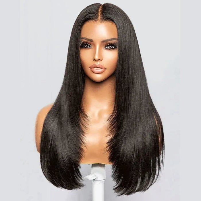 Trendy Layered Cut Straight Wig 13x6 Transparent HD Lace Frontal Wig