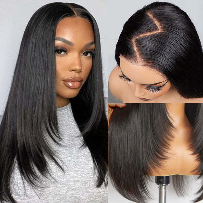 straight layered cut wig