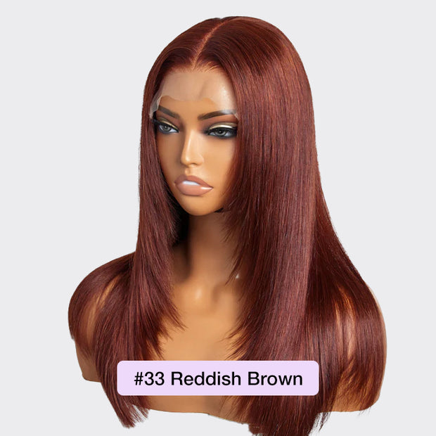 Trendy Layered Cut Straight Wig 13x6 Transparent HD Lace Frontal Wig