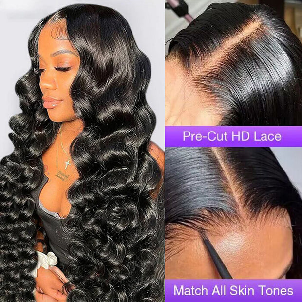 [2Wigs 28inch]  Loose Wave & Water Wave Pre Plucked & Bleached Put On & Go Glueless Wigs