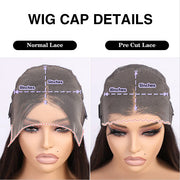 Layered Cut Straight Glueless Human Hair Wigs 8x5 HD Lace Frontal Wig 180% Density