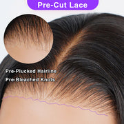 Glueless Ready To Wear 8x5 HD Lace Straight Wig Pre Plucked Hairline & Bleached Knots & Pre-cut Lace