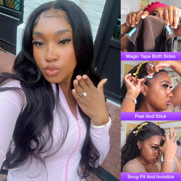 SKINLIKE HD Lace Frontal Wig 13x6 Pre-Cut Lace Full Frontal 3D Body Wave Pre-Everything Glueless Wig