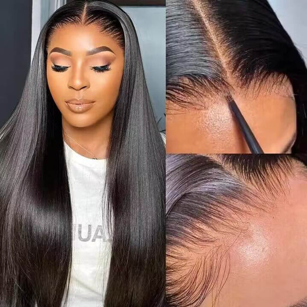 2Wigs = $199 | Water Wave & Silky Straight 8x5 Pre Cut Lace Bleached Knots Ready To Go Glueless Wig