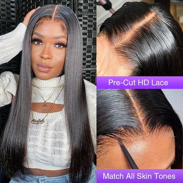 2Wigs = $199 | Deep Wave & Silky Straight Effortless 3S Install 8x5 Pre Cut Lace Put On & Go Glueless Wig