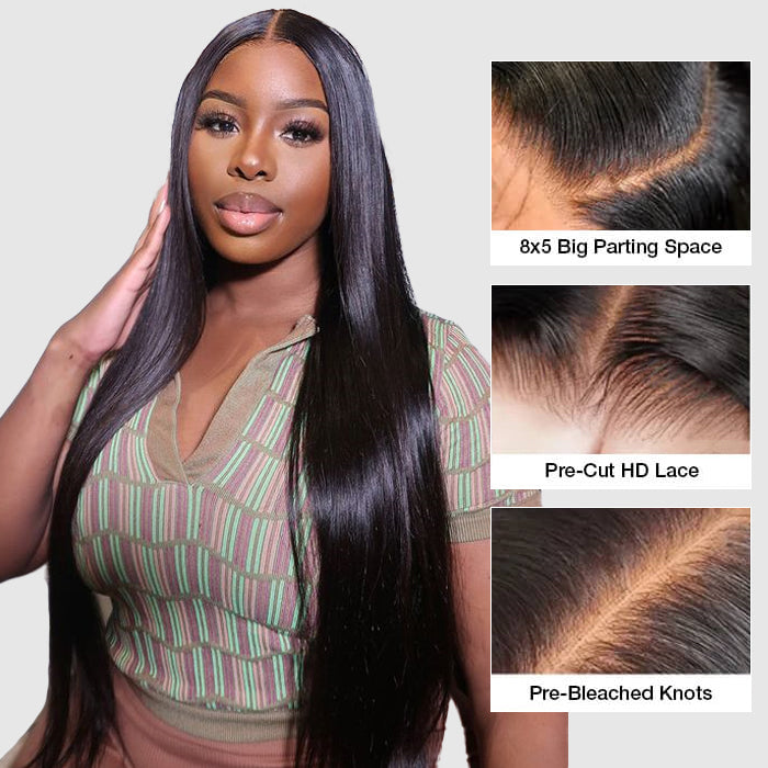 [2Wigs 28inch]  Silky Straight & Loose Wave Ready To Go Pre Cut Lace Bleached Knots Glueless Wigs