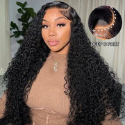 [2Wigs 28inch]  Left C Part Water Wave & Silky Straight 3S Quick Install Ready to Go Wigs