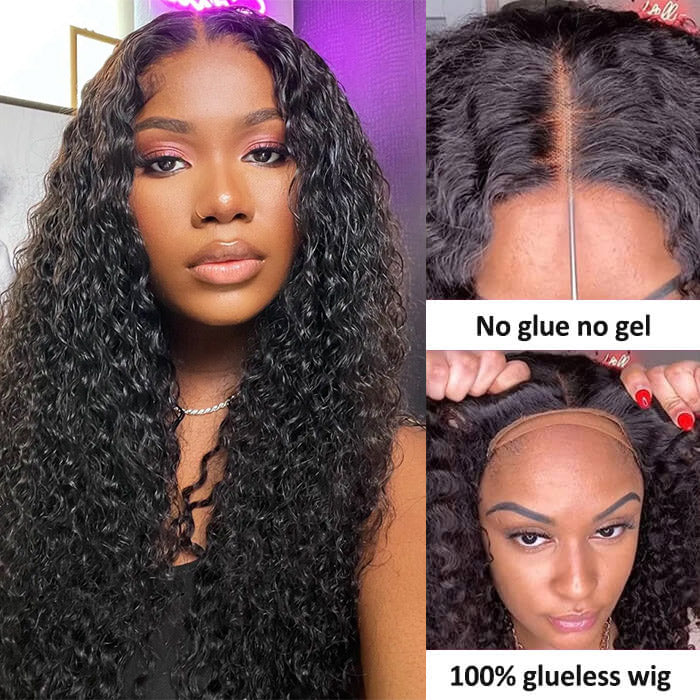 2Wigs = $199 | Jerry Curly & Silky Straight 8x5 HD Lace Glueless Wig Ultra Natural & Bleached for Effortless Styling