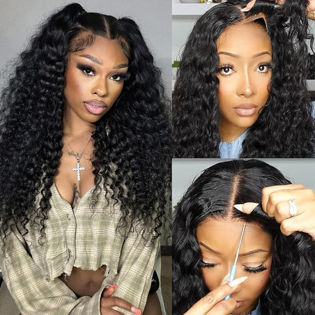 2Wigs = $199 | Deep Wave & Silky Straight Effortless 3S Install 8x5 Pre Cut Lace Put On & Go Glueless Wig