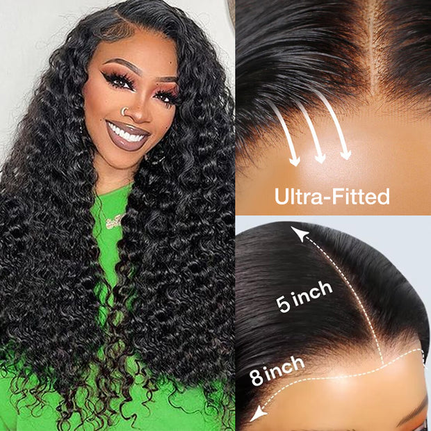 2Wigs = $199 | Deep Wave & Silky Straight Effortless 3S Install 8x5 Pre Cut Lace Put On & Go Glueless Wig