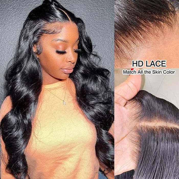 2Wigs = $199 | Silky Straight & Body Wave Super Natural Glueless 8x5 HD Lace Bleached Knots Put On & Go Wig