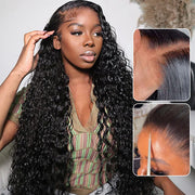 [2Wigs 28inch] Kinky Straight & Water Wave Pre-Knotless Super Natural Quick & Easy Install Glueless Wig