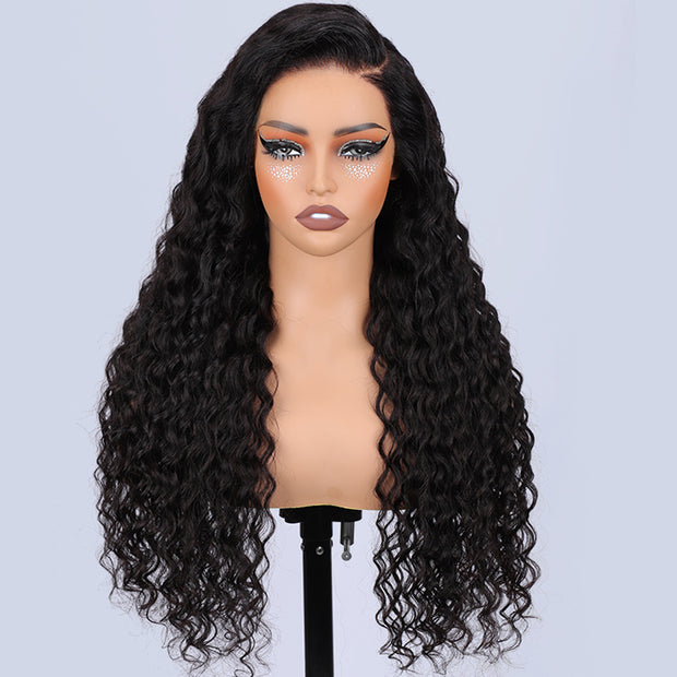 Deep Wave Glueless 13x6 Ear-to-ear Full Frontal HD Lace C Part Wig 100% Human Hair Pre Everything Wig