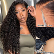 Deep Wave Glueless 13x6 Ear-to-ear Full Frontal HD Lace C Part Wig 100% Human Hair Pre Everything Wig