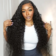 Glueless Water Wave 13x6 Full Frontal HD Lace C Part Pre Everything Invisi Drawstring Wig