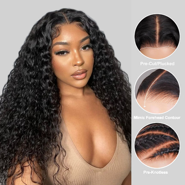 Ready Go Glueless Wigs 8x5 Pre Plucked Pre Cut For Beginners Water Wave Lace Closure Wigs