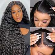 Deep Wave 8x5 Pre-Cut  HD Lace Glueless Wig Pre Bleached Pre Plucked Easy & Quick