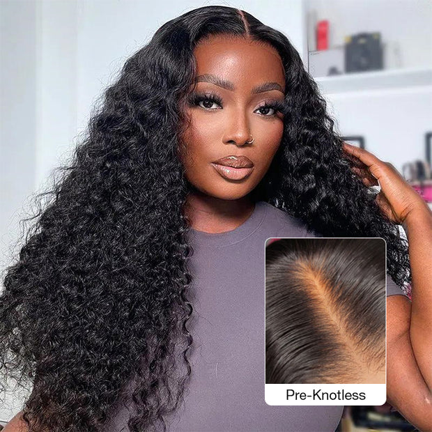 Deep Wave 8x5 Pre-Cut HD Lace Pre Plucked Glueless Wig Ship In 24H