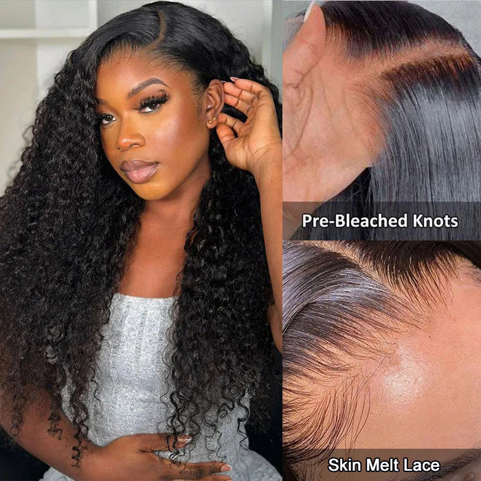 Bleached Knots | Ready & Go Glueless Wigs 8x5 HD Transparent Lace Closure Curly Human Hair Wigs