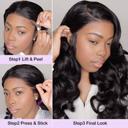 Glueless 13x6 Pre-Cut Lace Frontal Wigs Super Secure 3D Body Wave Wig Real Ear To Ear Pre-All Wig