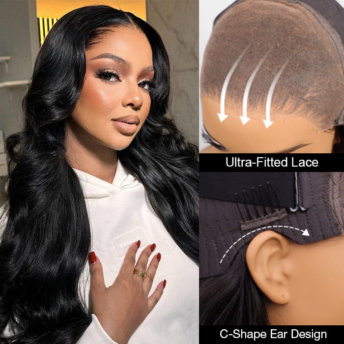 Beginner Friendly Glueless Body Wave 8x5 Ready Go Wig Pre Bleached Small Knots HD Lace Wig