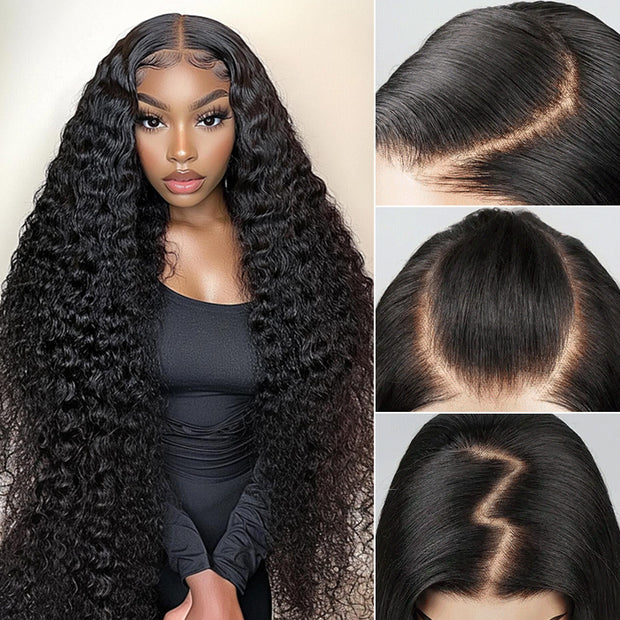 Put on go® Glueless Deep Wave 8x5 HD Lace Closure Wig Invisible Knots Large & Small Cap Size