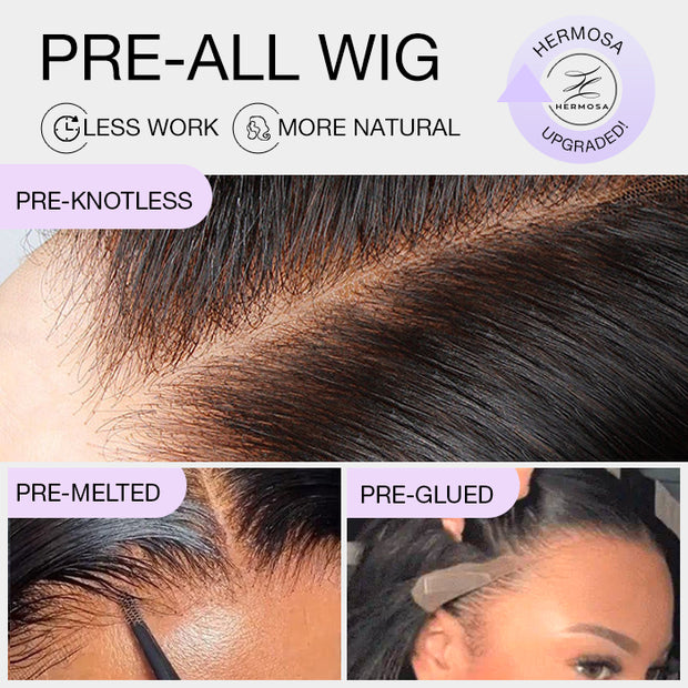 13x6 Lace Frontal Yaki Straight Pre Cut & Pre-Plucked Real Ear To Ear Pre-All Glueless Wig