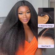 Kinky Straight 8x5 Pre Cut HD Lace Closure Human Hair Wig Ready & Go Glueless Wigs