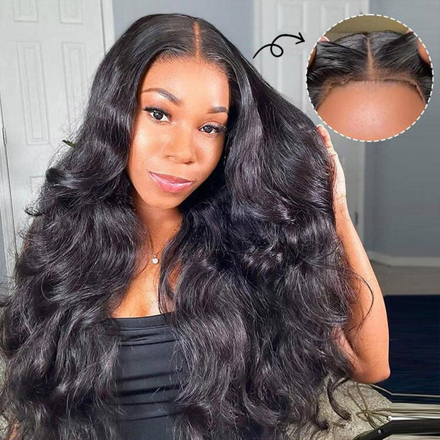 Put on go® Glueless Body Wave Pre Cut 8x5 HD Lace Closure Wig Invisible Knots Realistic Hairline Large & Small Cap Size