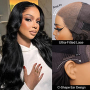 Glueless Wig 8x5 Closure HD Lace Long Body Wave Wig Pre Cut & Plucked & Bleached Ready to Go