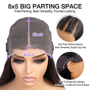 Glueless Wig 8x5 Closure HD Lace Long Body Wave Wig Pre Cut & Plucked & Bleached Ready to Go