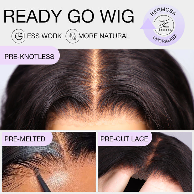 Glueless Wig 8x5 Closure HD Lace Long Body Wave Wig Pre Cut & Plucked & Bleached Ready to Go