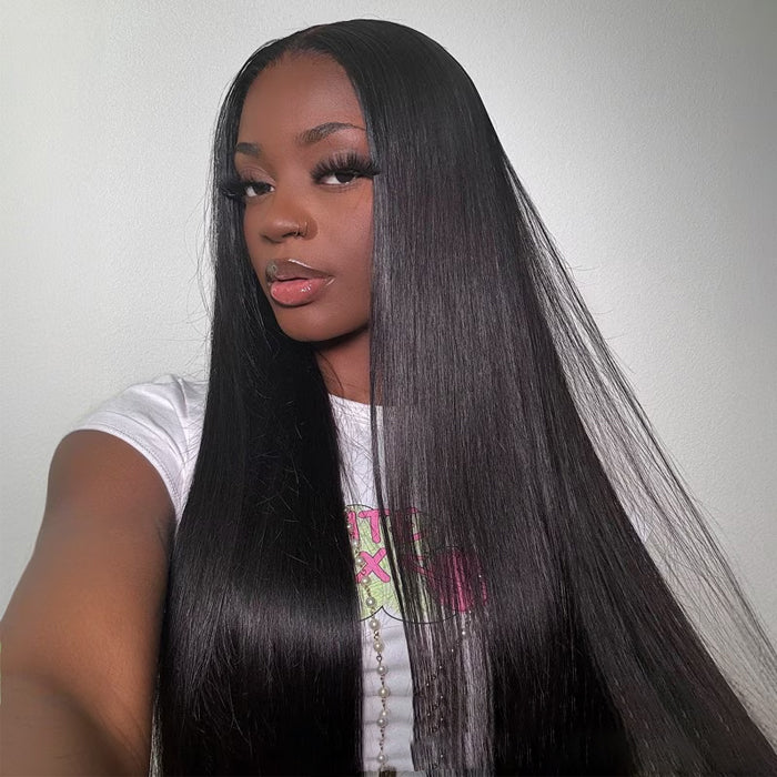 C-Shape Ear Design Glueless 8x5 Straight HD Lace Wig Pre-Cut Closure Wig Wear Go Invisible Knots